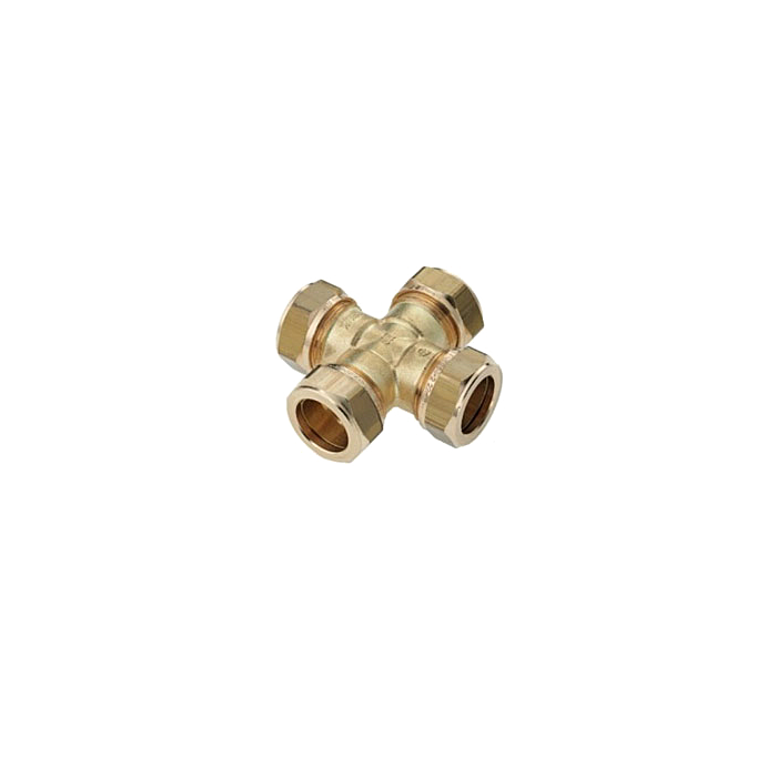 Bonfix messing kruisstuk 4 x knel 15 mm