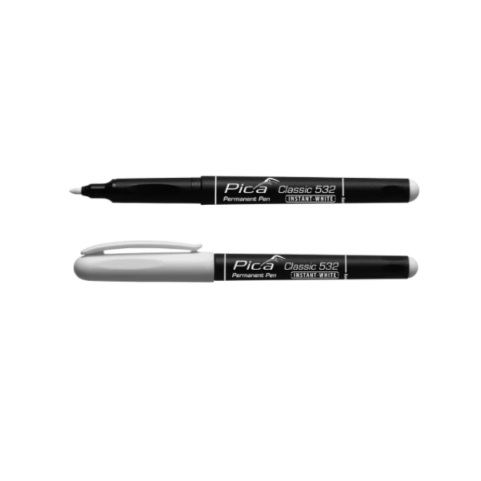 Pica Classic 532/52 Permanent Pen wit - ronde punt