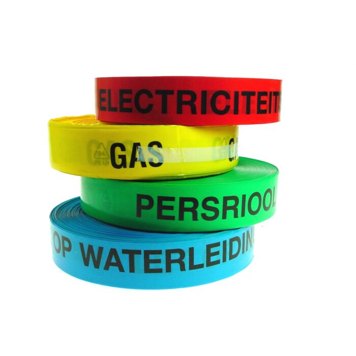Waarschuwingslint water gas elektra riool glasvezel Waarschuwingslint water gas elektra riool glasvezel