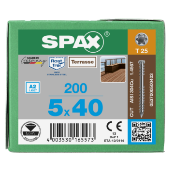 Spax vlonderschroeven T-STAR RVS A2