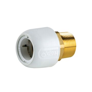 Henco Messing Schroefkoppeling - Adapter naar messing knelverbinding / Adaptor schroef naar Standaard 16x15 Cu (Geel messing), verkoop per: 2 x 1 stuk - 13-1615HA-2, 5414764379961