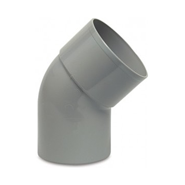 PVC BOCHT HWA M/SPIE 80mm GRIJS 45°